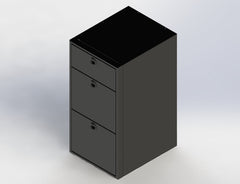 Van Wife Components 18" Three Drawer Base Cabinet – Powder Coated Aluminum Van Cabinet