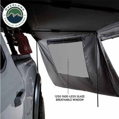 Nomadic Awning 180 Degree Side Wall with Window - Dark Gray With Storage Bag inside