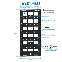 6" x 13" MOLLE Panel for STAPLL Fender Rack | Low-Mount Gear & Storage Panel