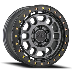 Reika R35 Rambler Beadlock wheel in Satin Gunmetal / Black E-Coated Ring