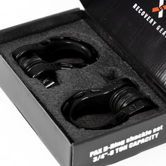 RotopaX PaX 8 Ton D-Ring Shackle Set — Gloss Black (Set of 2)