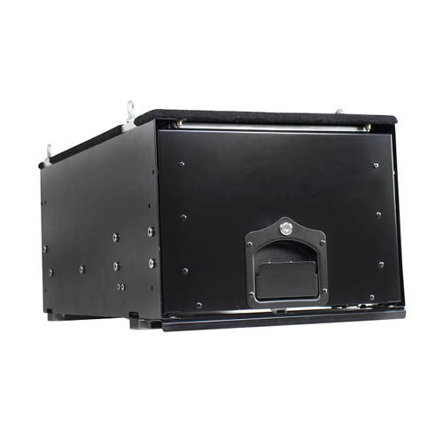 Cargo Box With Slide Out Drawer Size - Black Powder Coat Universal 3 Quarter