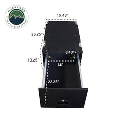 Cargo Box With Slide Out Drawer & Working Station Size - Black Powder Coat Universal Dimensions
