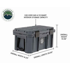 D.B.S. - Dark Grey 53 QT Dry Box with Drain, and Bottle Opener dimensions
