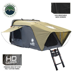 HD Bundu Hard Shell Roof Top Tent-Grey Body & Green Rainfly Material
