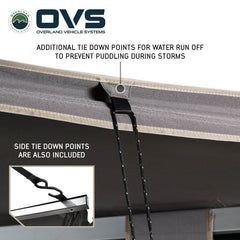 HD Nomadic 270 Degree Awning - Passenger Side - Dark Gray Awning With Black Cover Guide Lines