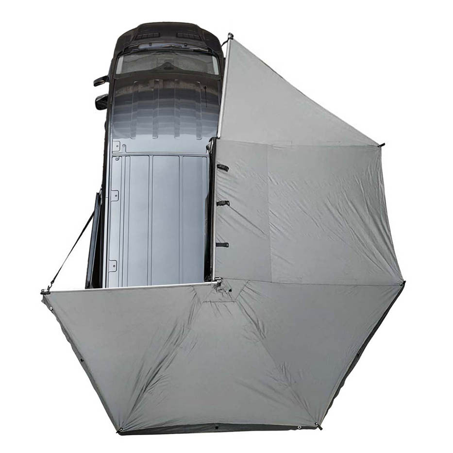 HD Nomadic 270 Passenger Side Awning with Bracket Kit for Mid - High Roofline Vans Top