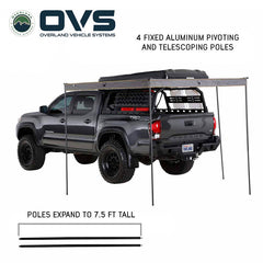 HD Nomadic 270 LTE Awning - Driver Side - Dark Gray with Black Travel Cover Universal Poles