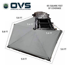 HD Nomadic 270 LTE Awning - Driver Side - Dark Gray with Black Travel Cover Universal Top