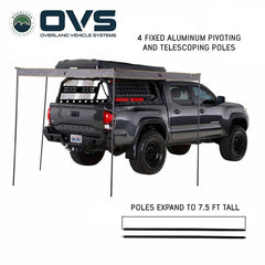 HD Nomadic 270 LTE Awning - Passenger Side - Dark Gray with Black Travel Cover Universal Poles