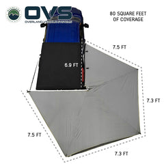 HD Nomadic 270 LT Awning - Passenger Side - Dark Gray With Black Travel Cover Universal Dimensions