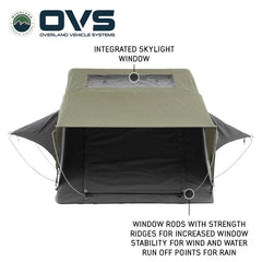 HD Nomadic 4 Person Extended Soft Shell Roof Top Tent, Grey Body & Green Rainfly Entrance