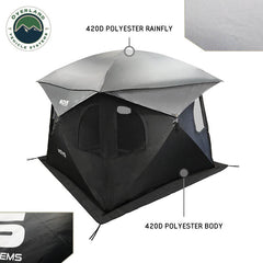 Hub Centric Ground Tent - Black Body & Grey Rainfly Material