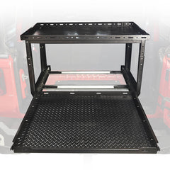 Cargo Storage Rack with Shelf and Sliding Extension Extended