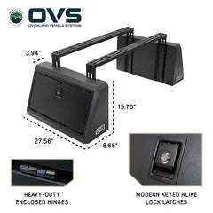 Pod Rack Universal Bed Storage System with Adjustable Crossbars and Lock Latches Dimensions