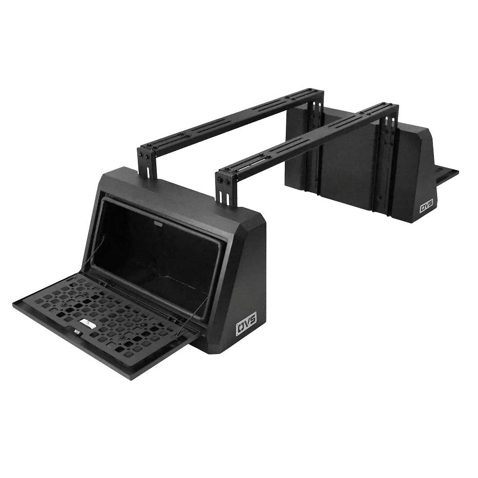 Pod Rack Universal Bed Storage System with Adjustable Crossbars and Lock Latches 3 Quarter