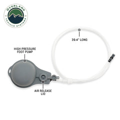 Portable Camp Shower - 23 QT, Nozzle & Accessories foot pump
