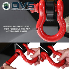 Recovery Shackle D-Ring 3/4" - 4.75 Ton Rated - Sold in Pairs in Use