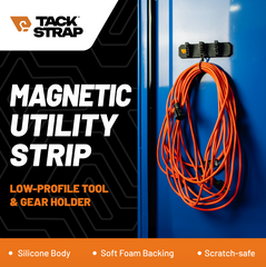 Tack Strap Magnetic Utility Strip – Tool & Gear Organizer with Hooks (10 lb Capacity)