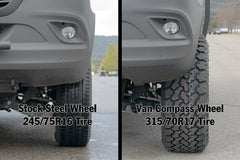 Van Compass CHUNK 17x8 Wheel – Polished Machined | 4200 lb Load Rated Alloy Wheel for Sprinter (2007–Up)