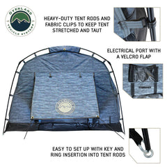 XD Khumbu 2 Swag Ground Tent w/ Black Out, Blue Fabric, and Storage Bag Front