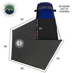 XD Nomadic 270 LT Awning - Black Fabric and Travel Cover Dimensions