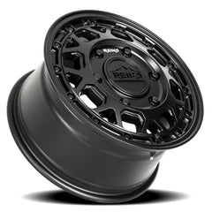 Reika R45V Marauder wheel in Satin Black – lay-down view