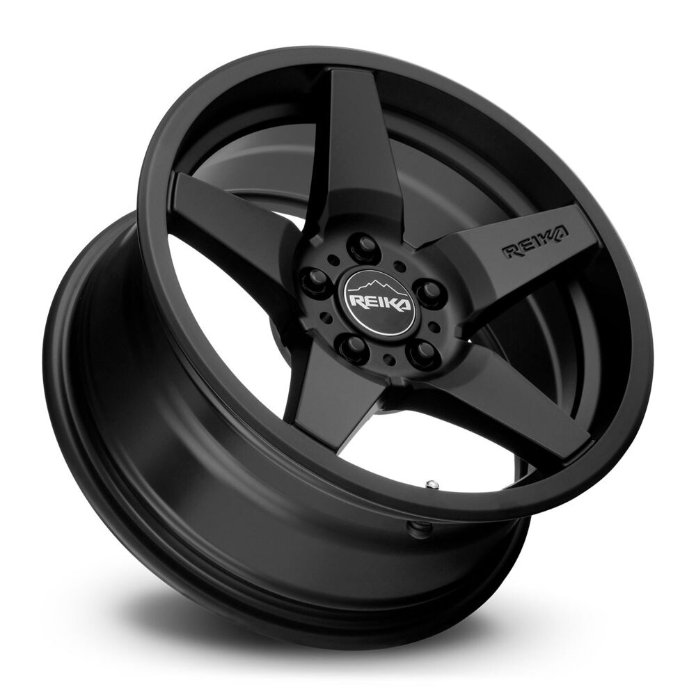 Reika R15 Seeker wheel in Satin Black – lay-down view