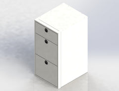 Van Wife Components 18" Three Drawer Base Cabinet – Powder Coated Aluminum Van Cabinet