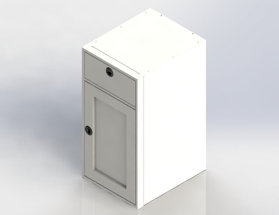 Van Wife Components 18" Base Cabinet – One Door & One Drawer Powder Coated Aluminum