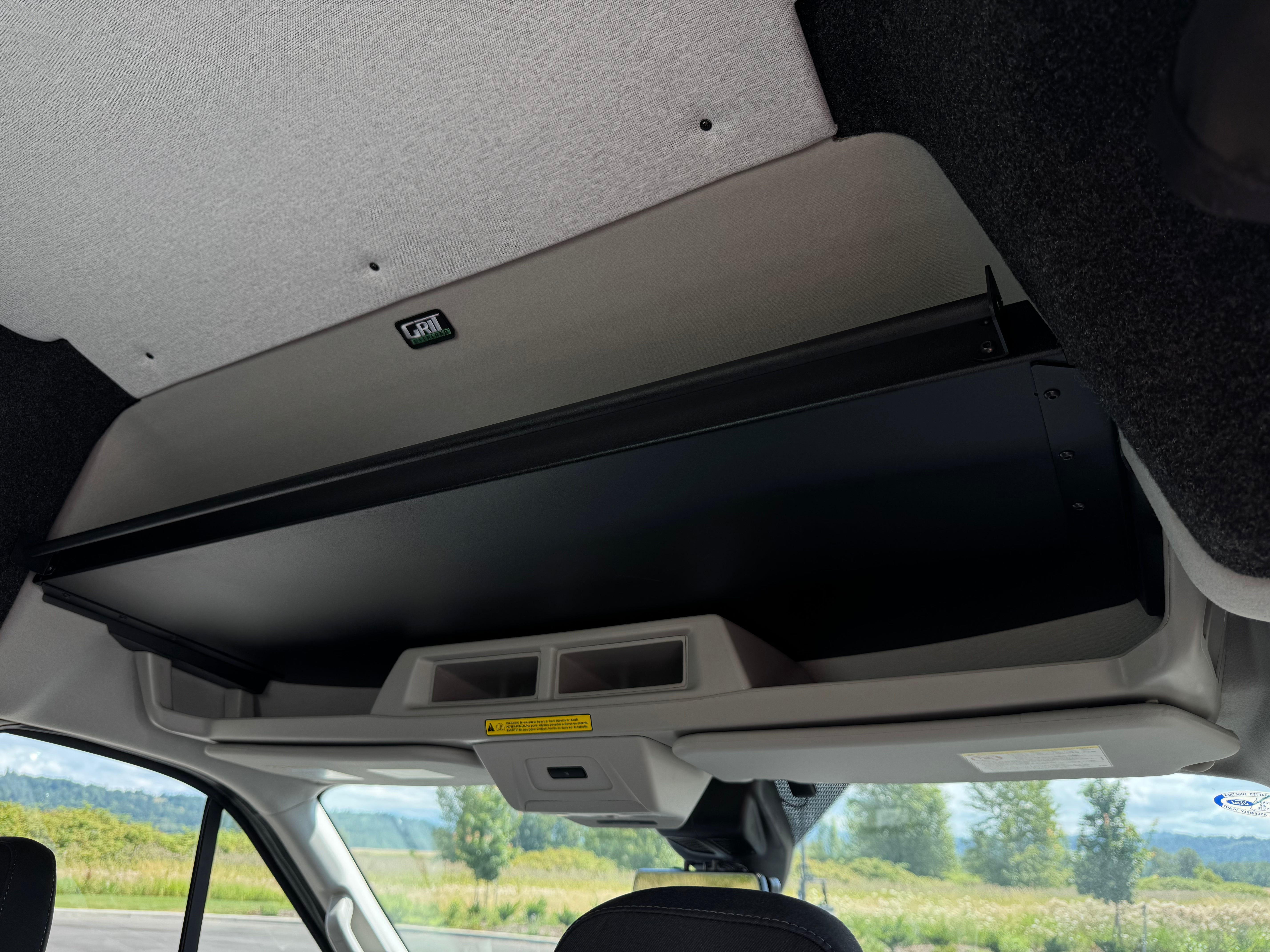 Van Wife Components Ford Transit Headliner Shelf with Curtain Rod – Powder Coated Aluminum