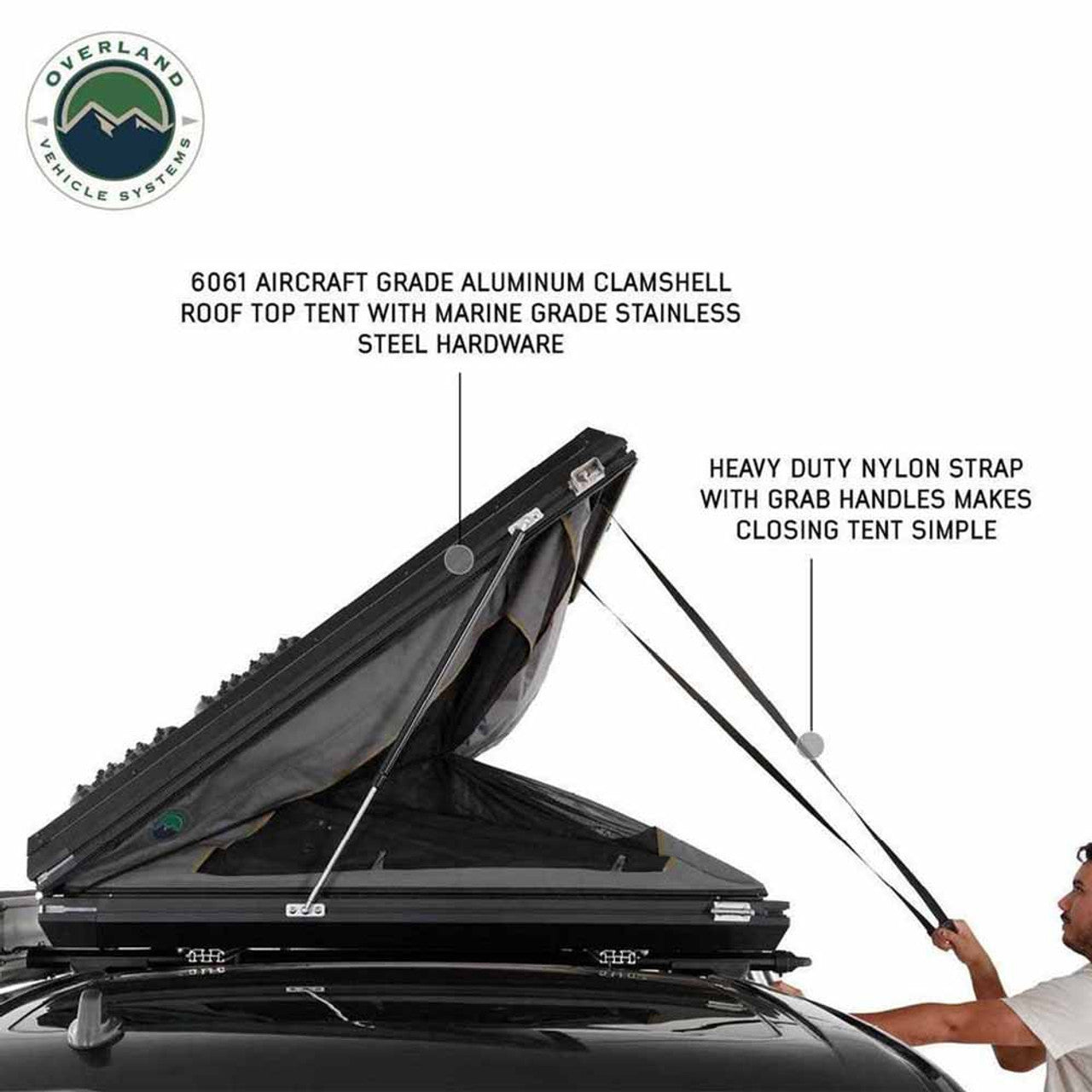 Sidewinder Aluminum Side Opening Roof Top Tent pull strap