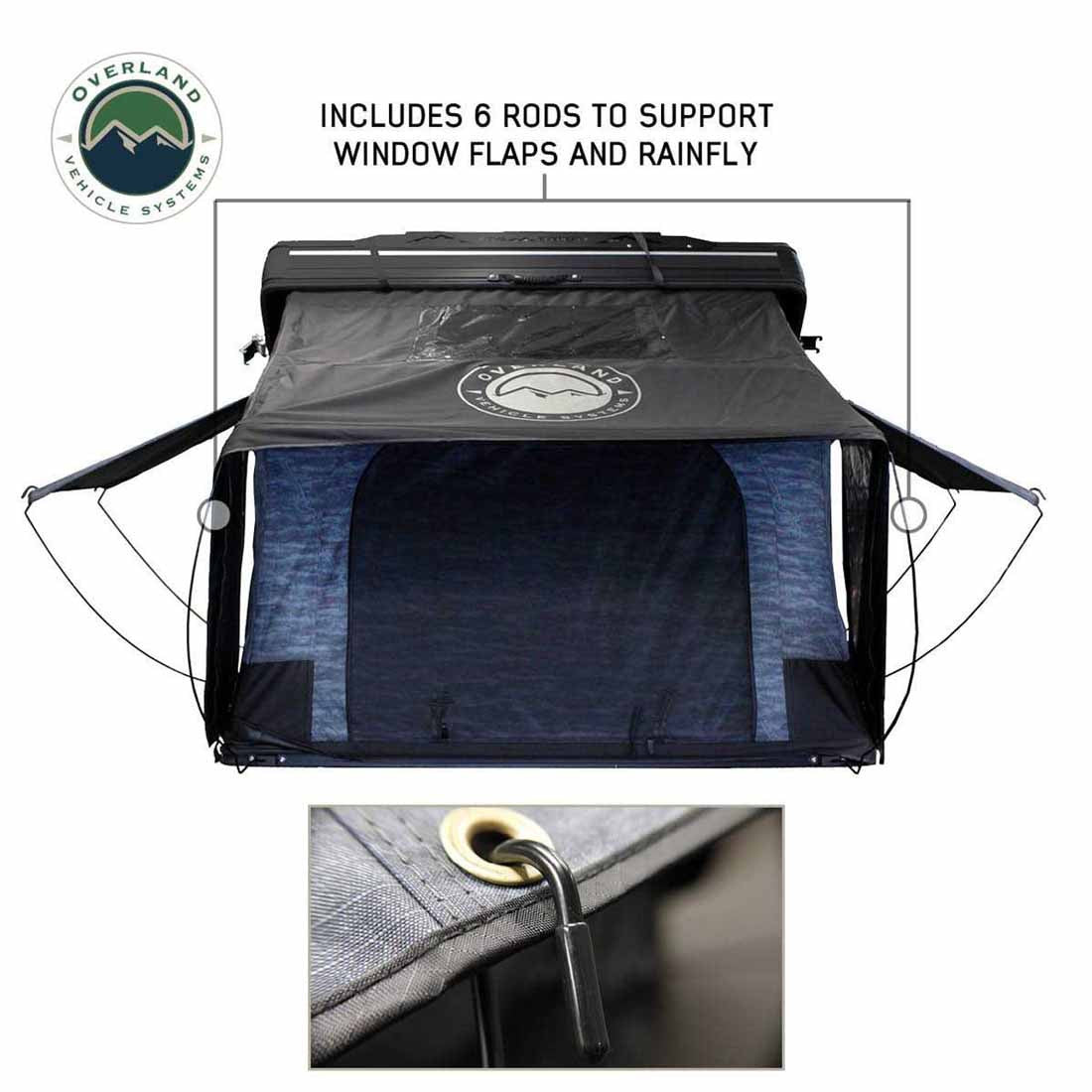 XD Everest Cantilever Aluminum Hard Shell Roof Top Tent – Blue Body & Black Rainfly