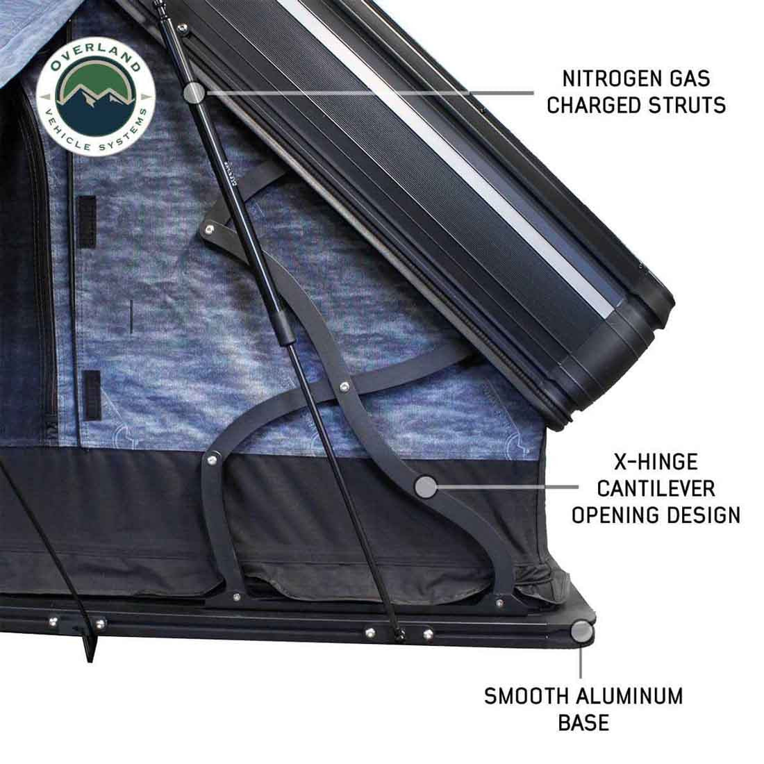 XD Everest Cantilever Aluminum Hard Shell Roof Top Tent – Blue Body & Black Rainfly