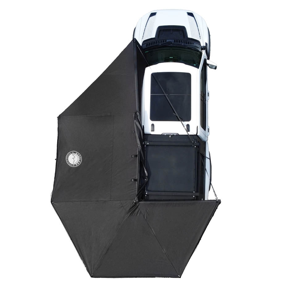 XD Nomadic 270 Degree Awning with Lights & Blackout – Black Body, Grey Trim & Black Travel Cover