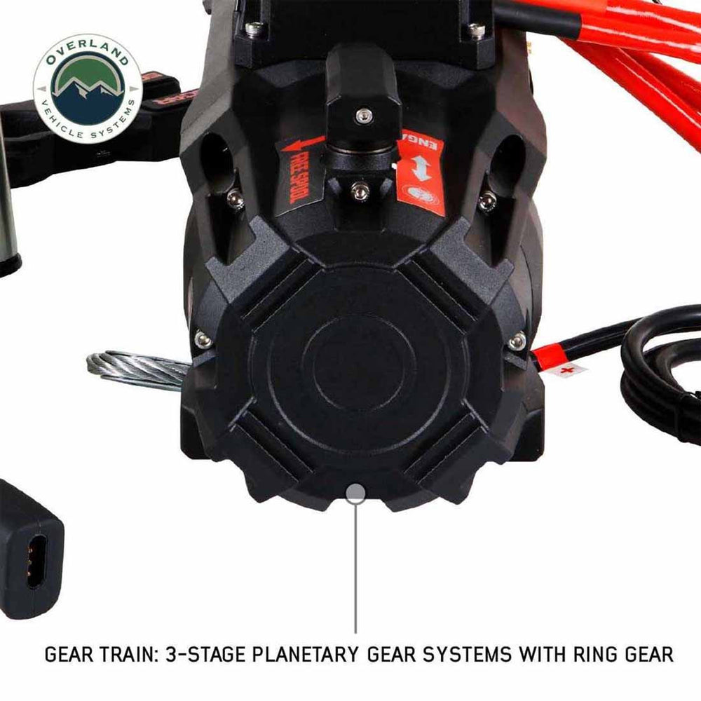 SCAR 10 - 10,000 lbs. Rated Steel Cable Winch 3 stage planetary gear
