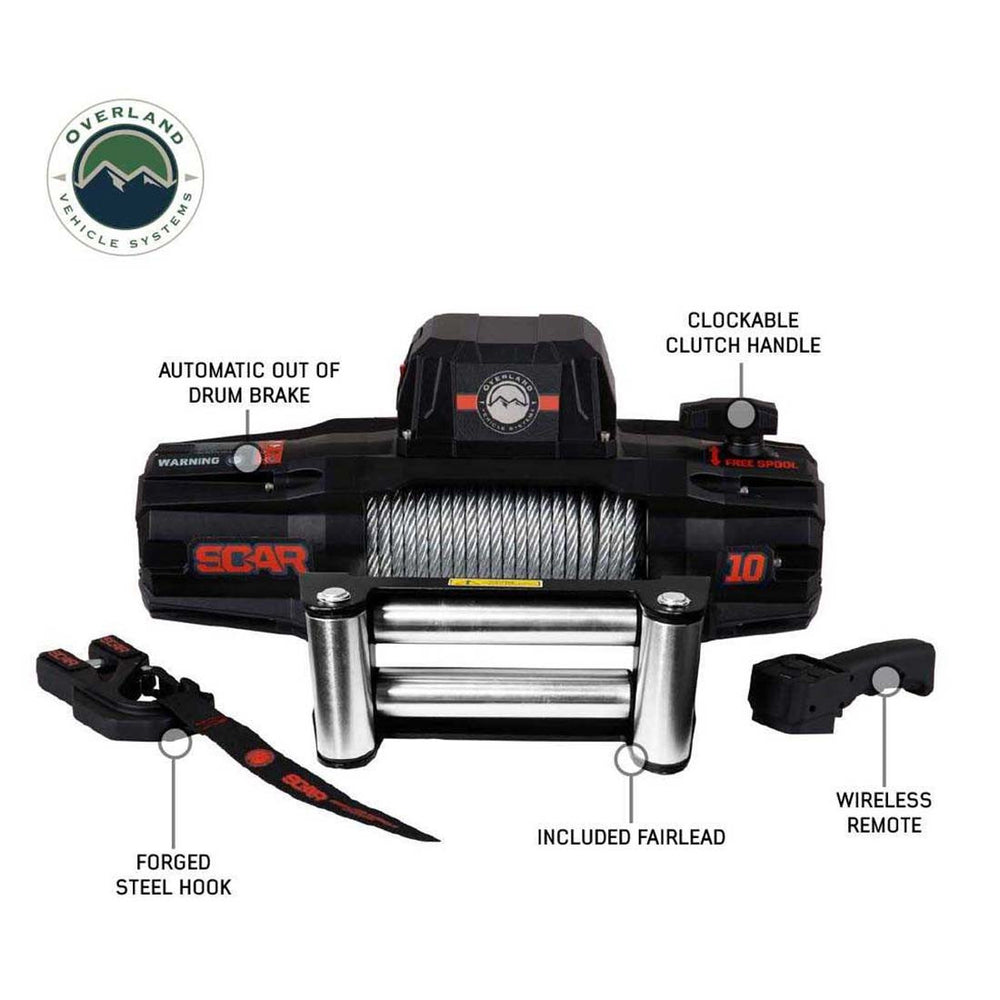 SCAR 10 - 10,000 lbs. Rated Steel Cable Winch