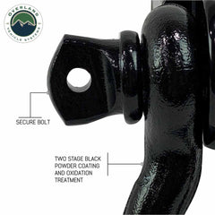 Receiver Mount Recovery Shackle 3/4" 4.75 Ton With Dual Hole Black Universal close up