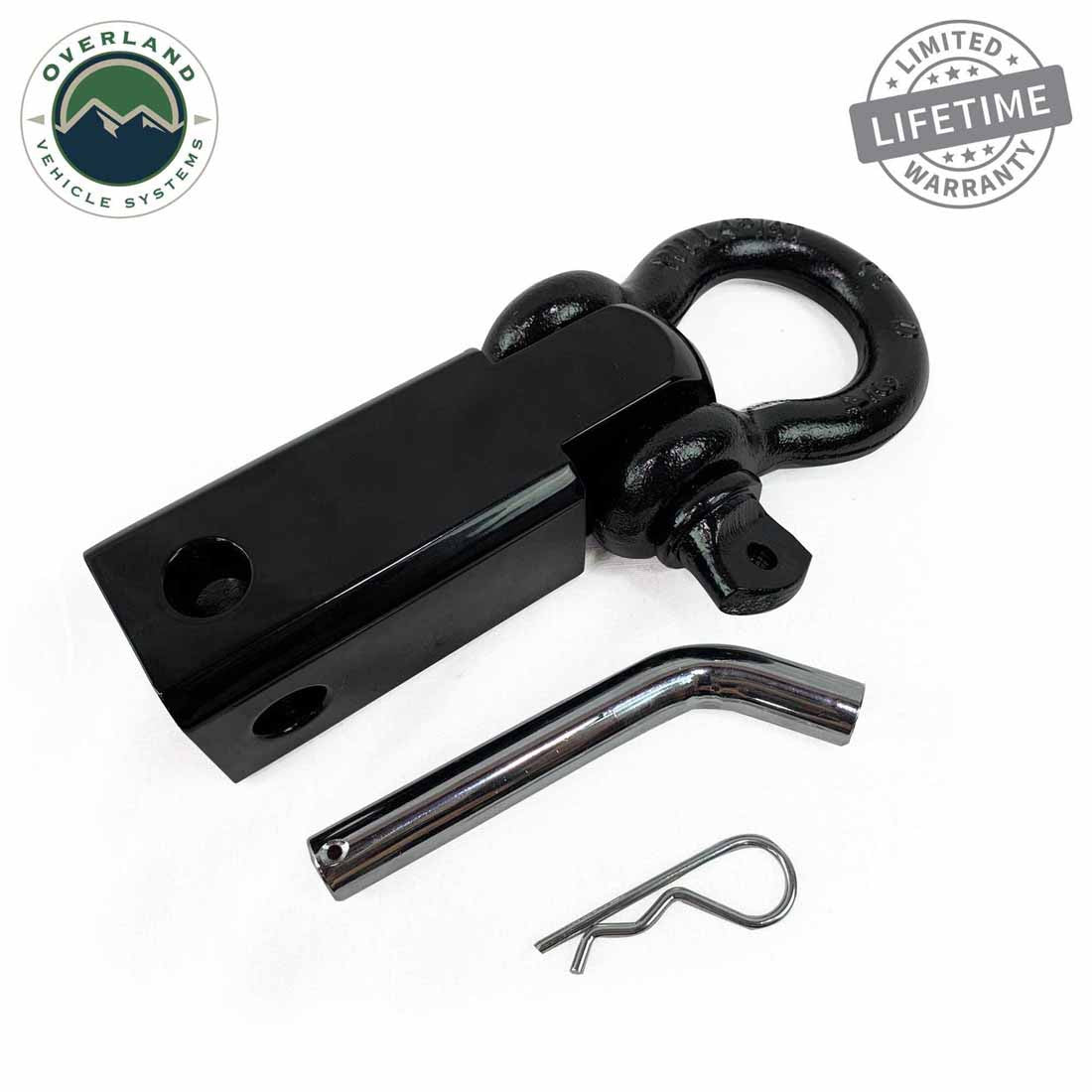 Receiver Mount Recovery Shackle 3/4" 4.75 Ton With Dual Hole Black Universal all parts