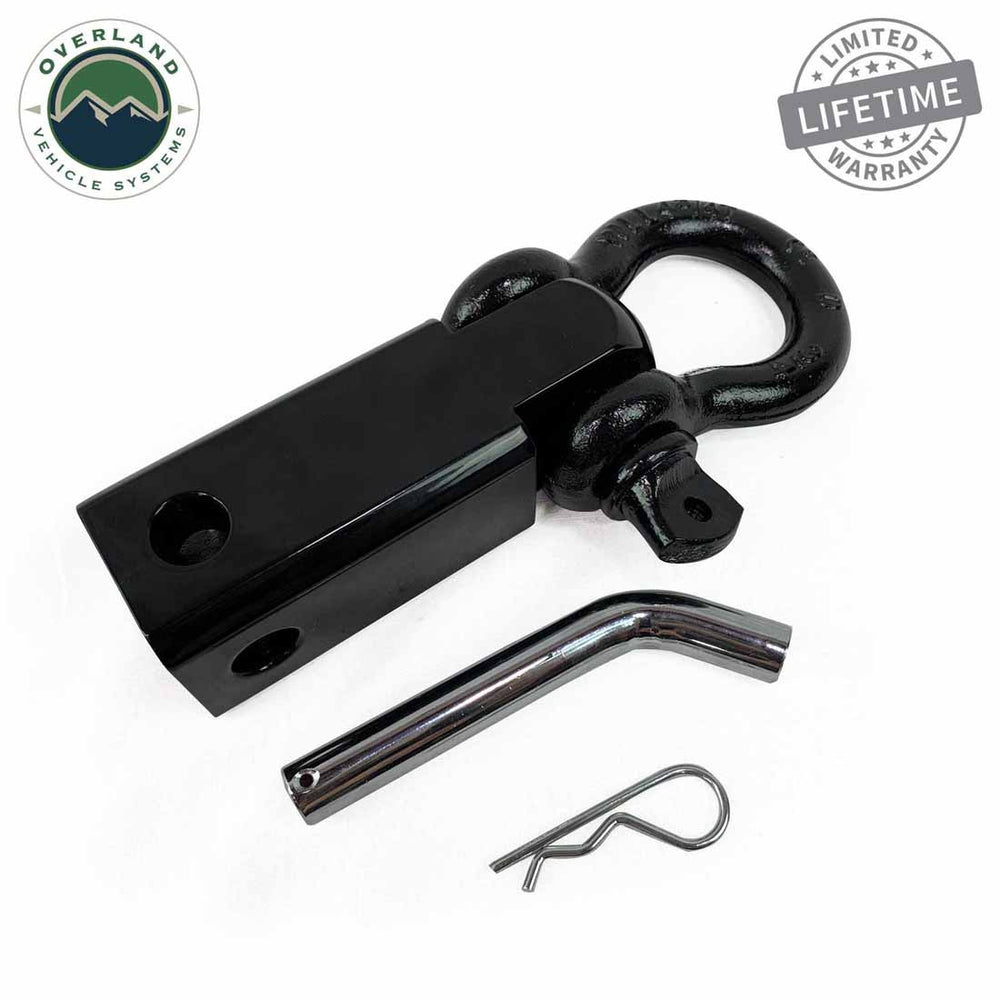 Receiver Mount Recovery Shackle 3/4" 4.75 Ton With Dual Hole Black Universal all parts