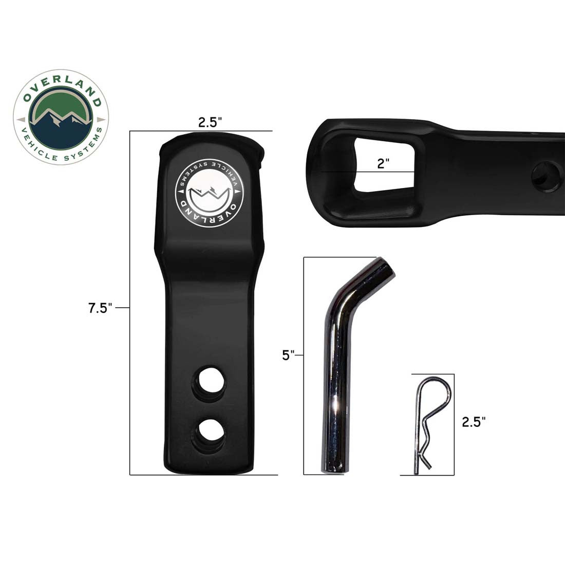 19109902 Aluminum Receiver Mount dimensions
