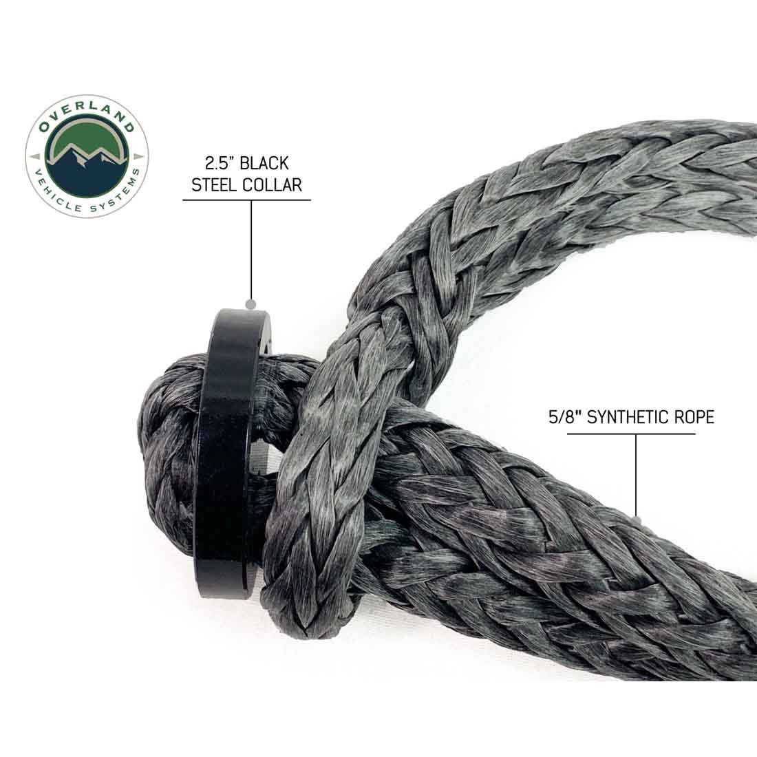 Soft Shackle With Collar - 22" long 7/16" thick 41,000 lb. With Storage Bag