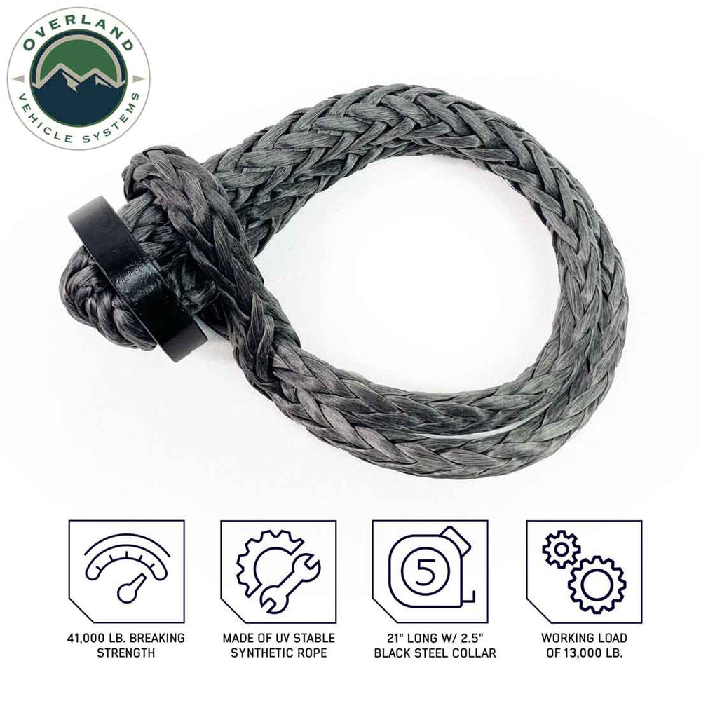 Soft Shackle With Collar - 22" long 7/16" thick 41,000 lb. With Storage Bag features