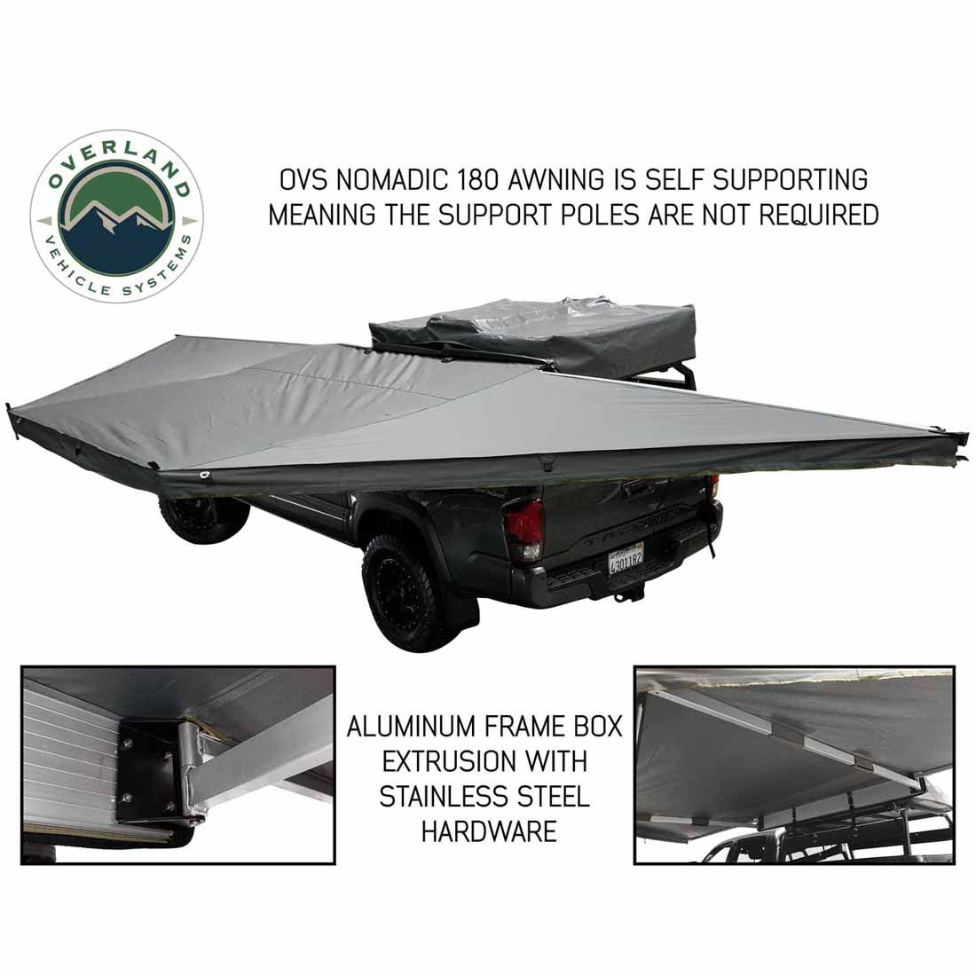 Nomadic Awning 180 Degree - Dark Gray Cover With Black Cover top