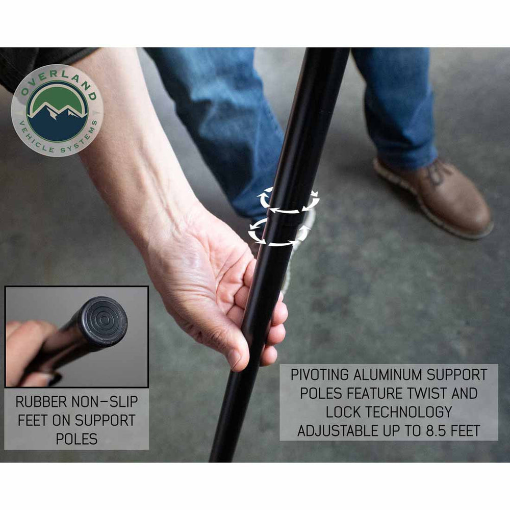 Nomadic Awning 180 Degree - Dark Gray Cover With Black Cover pole