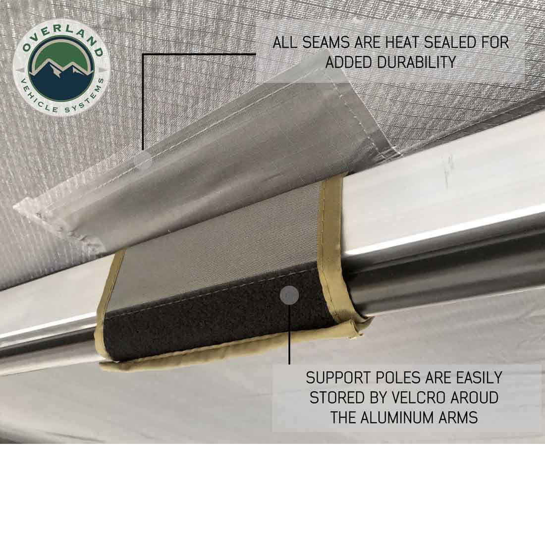 HD Nomadic 180 Degree Awning with Bracket Kit for Mid - High Roofline Vans
