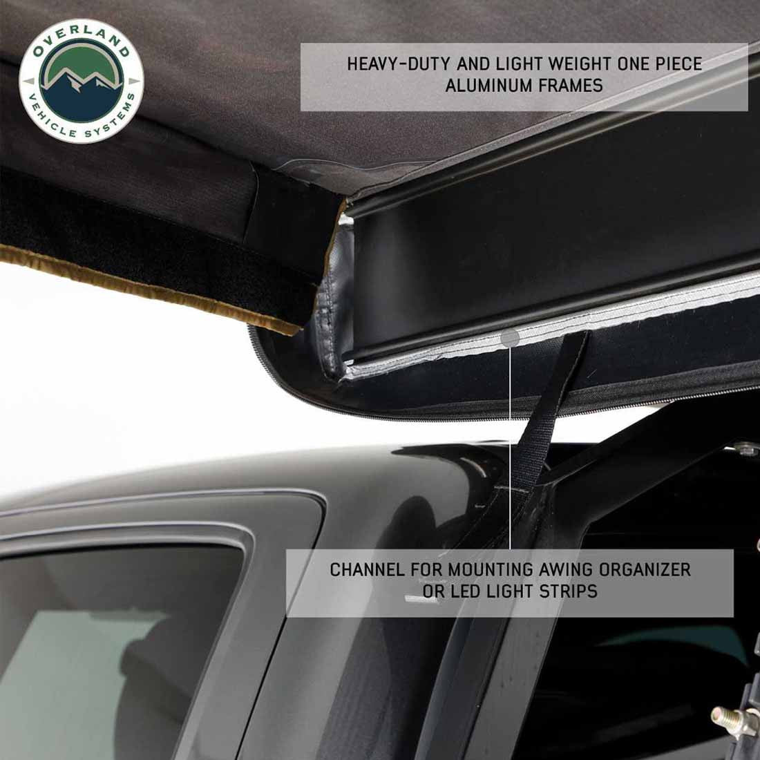 OVS HD Nomadic 180 LTE Awning – Dark Grey with Black Travel Cover (Universal Mount)