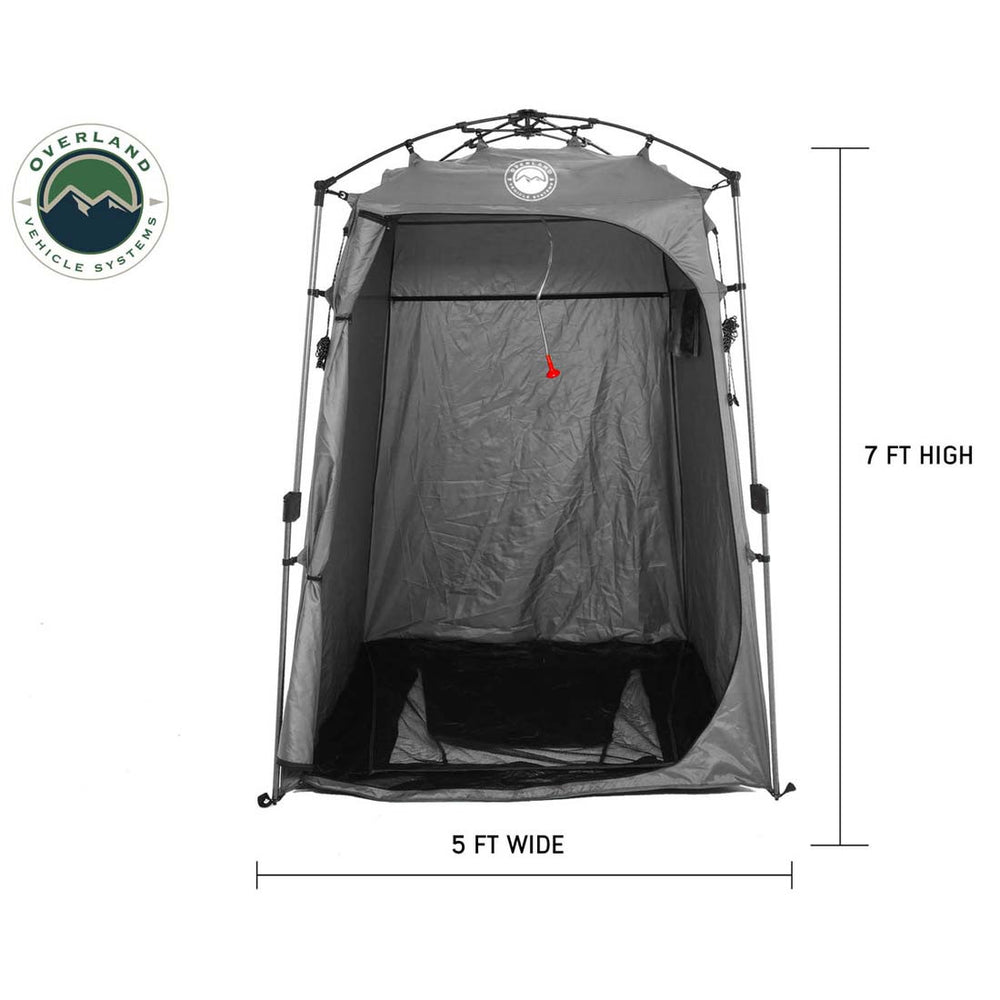 OVS Portable Privacy Room with Shower, Retractable Floor and Amenity Pouches and More – Quick Set Up Open Front