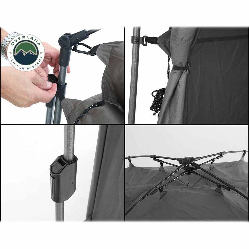 OVS Portable Privacy Room with Shower, Retractable Floor and Amenity Pouches and More – Quick Set Up close up