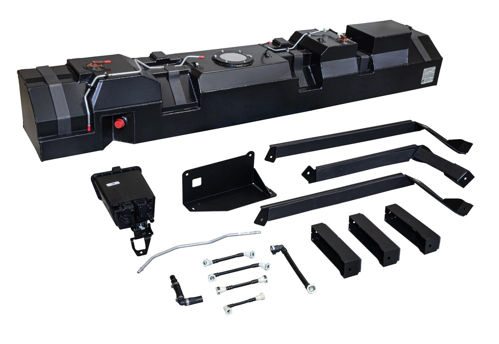 Transfer Flow 45-gallon midship fuel tank with strap kit hardware for Ford Transit 350